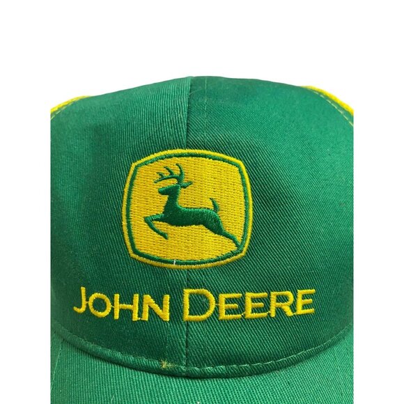 #4775 Vintage Adjustable John Deere baseball cap green yellow - Picture 2 of 6